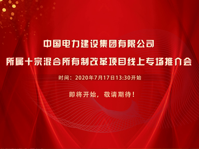 中国电力建设集团有限公司所属十宗混合所有制改革项目线上专场推介会