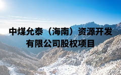 中煤允泰（海南）资源开发有限公司股权转让